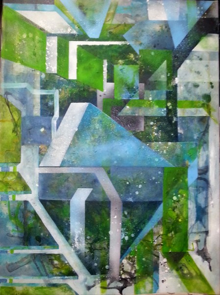 Abstrakte Malerei auf großer Leinwand